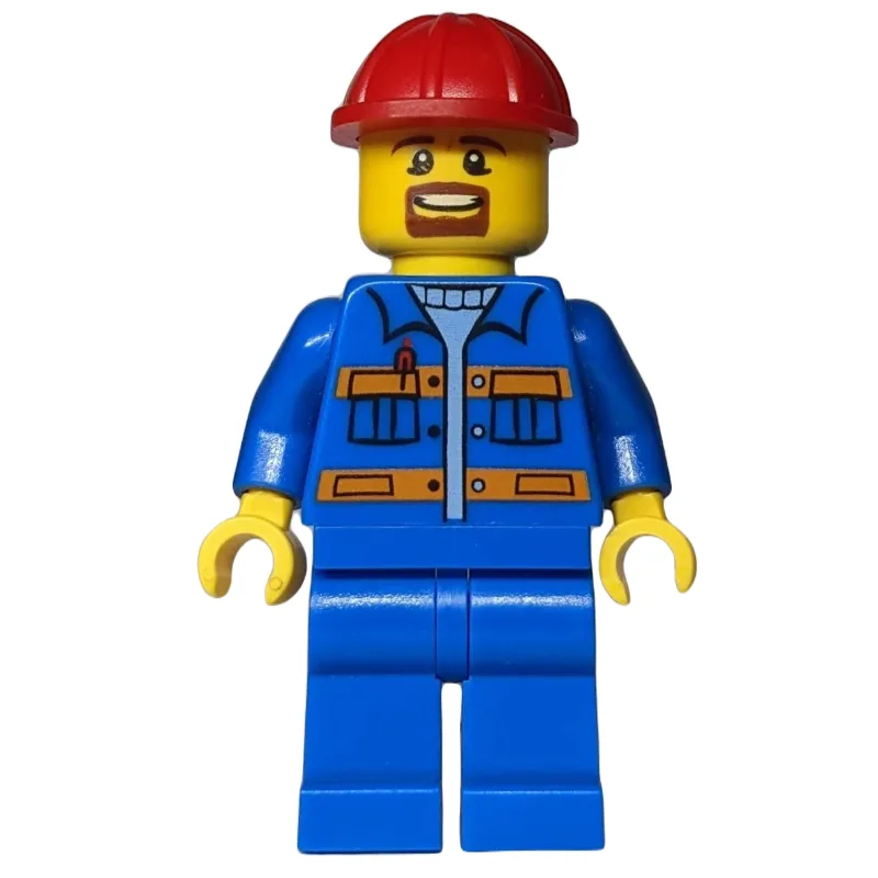Worker - Blue Torso, Blue Legs, Red Helmet, B… — minifigurine LEGO | Brick Broker