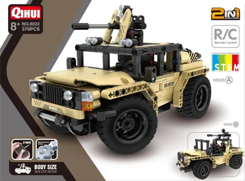 Qihui Véhicule Tout-Terrain Armé R/C 2en1 (QIH-8022) - prix | Brick Broker