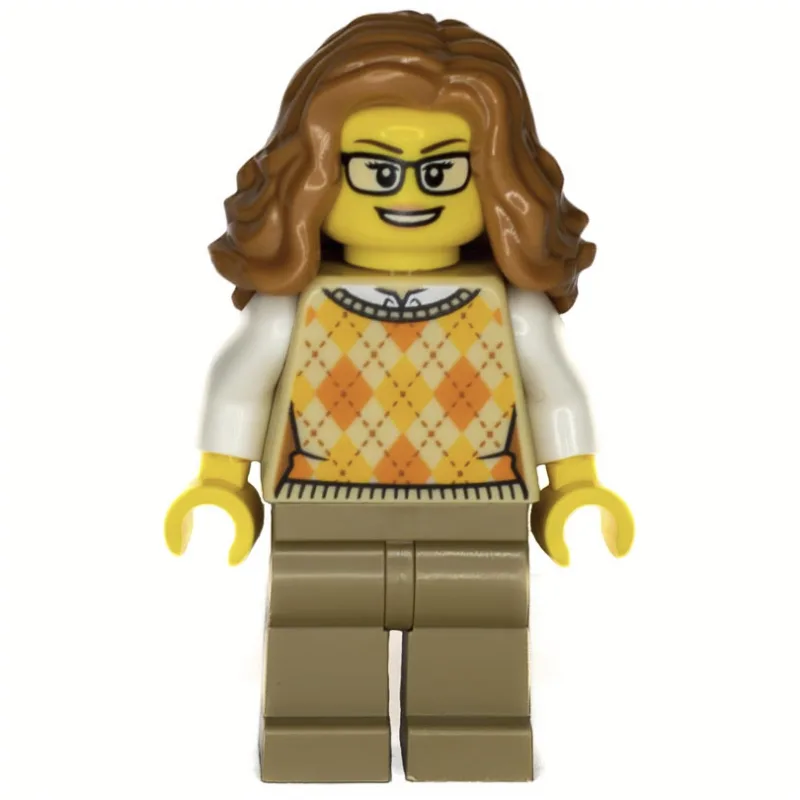 Tan Torso, Sweater, Dark Tan Legs, Medium Nou… — minifigurine LEGO | Brick Broker