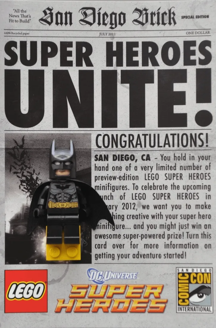 LEGO Super Héros Unis - Batman - Exclusivité San Diego Comic-Con 2011 (COMCON014-1) - prix | Brick Broker