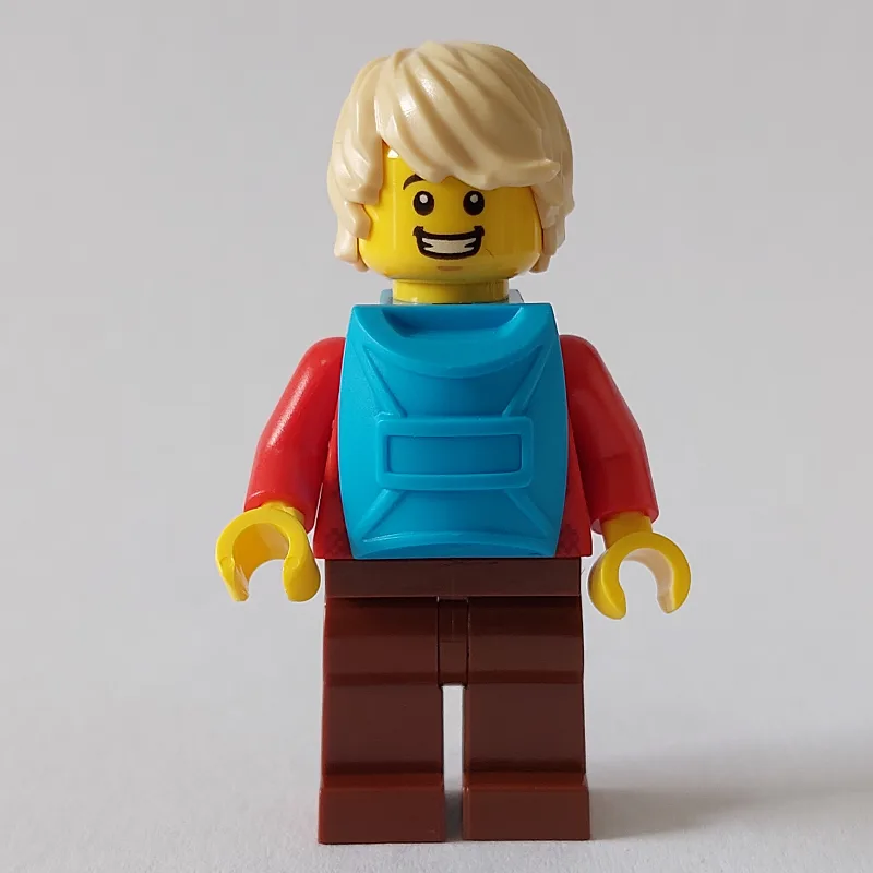 Man, Red Plaid Shirt, Reddish Brown Legs, Tan… — minifigurine LEGO | Brick Broker