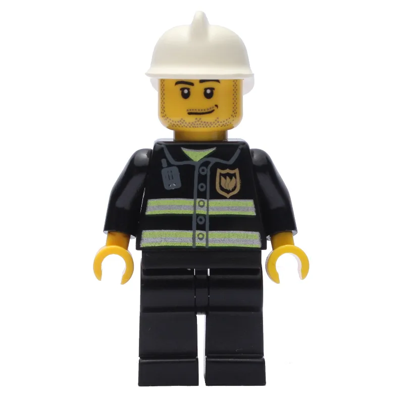 Fireman with Reflective Stripes and Radio, Wh… — minifigurine LEGO | Brick Broker