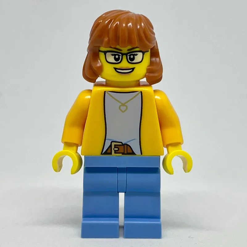 Woman, Bright Light Orange Torso, Medium Blue… — minifigurine LEGO | Brick Broker