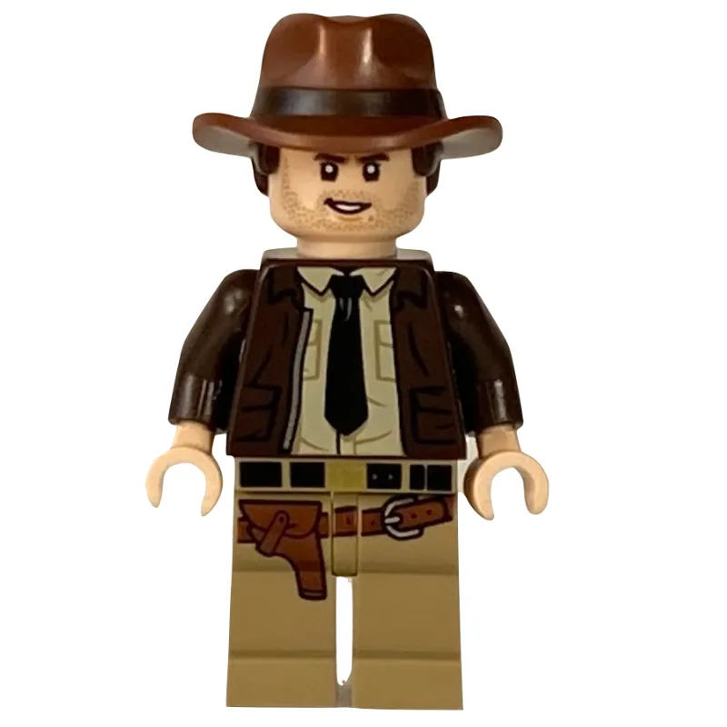 Indiana Jones in Dark Brown Jacket, Tan Shirt… — minifigurine LEGO | Brick Broker