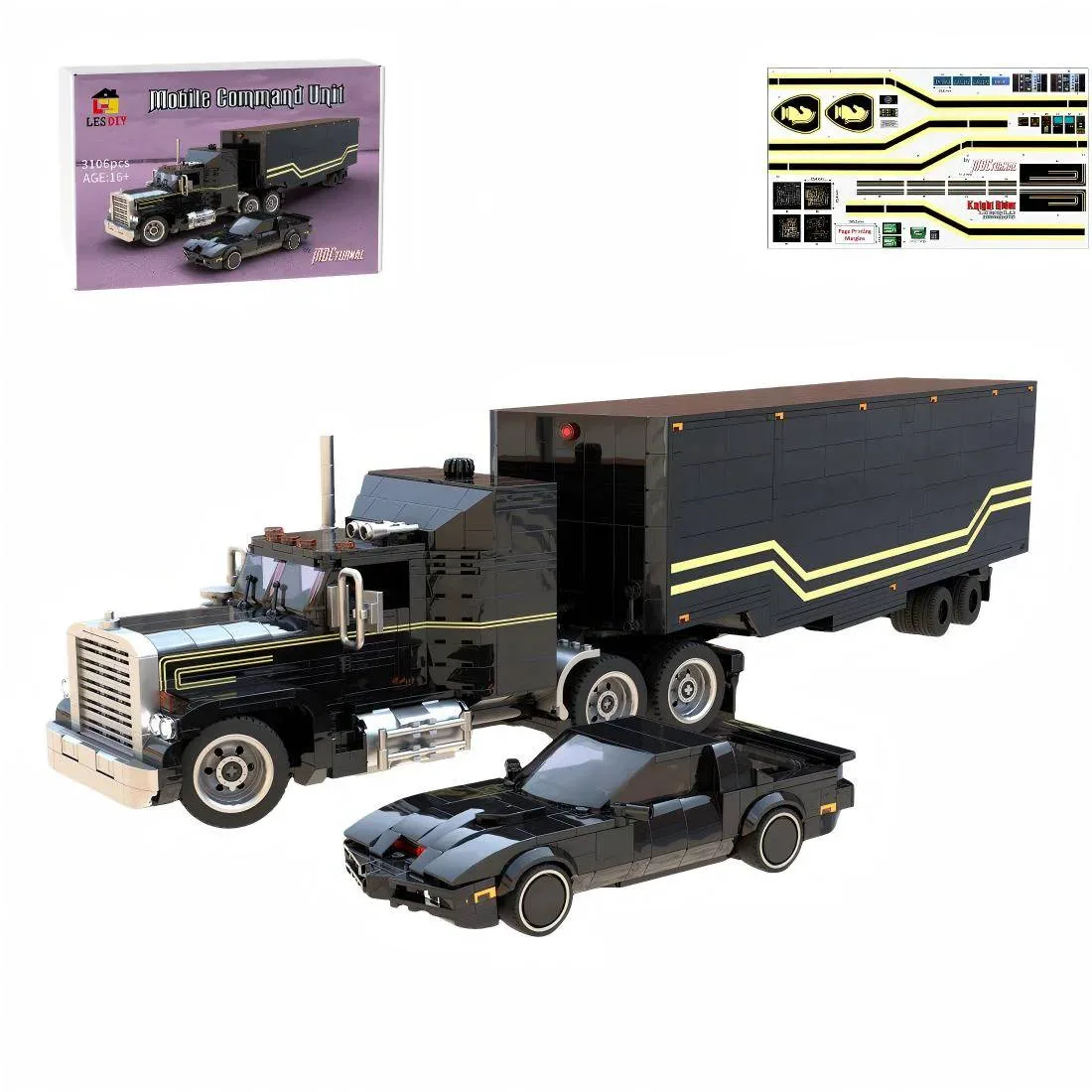 LesDiy MOCturnal Knight Rider - KITT et l'Unité de Commande Mobile FLAG (LESDIY-3686380) - prix | Brick Broker