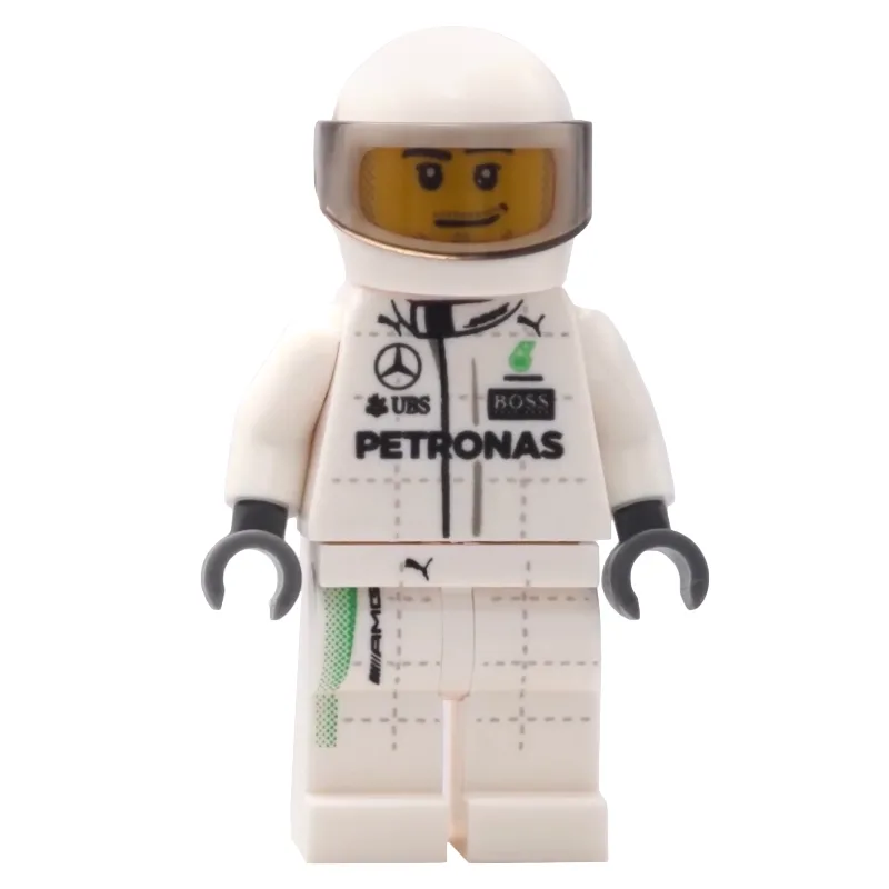 Race Driver, White Torso, White Legs, White H… — minifigurine LEGO | Brick Broker