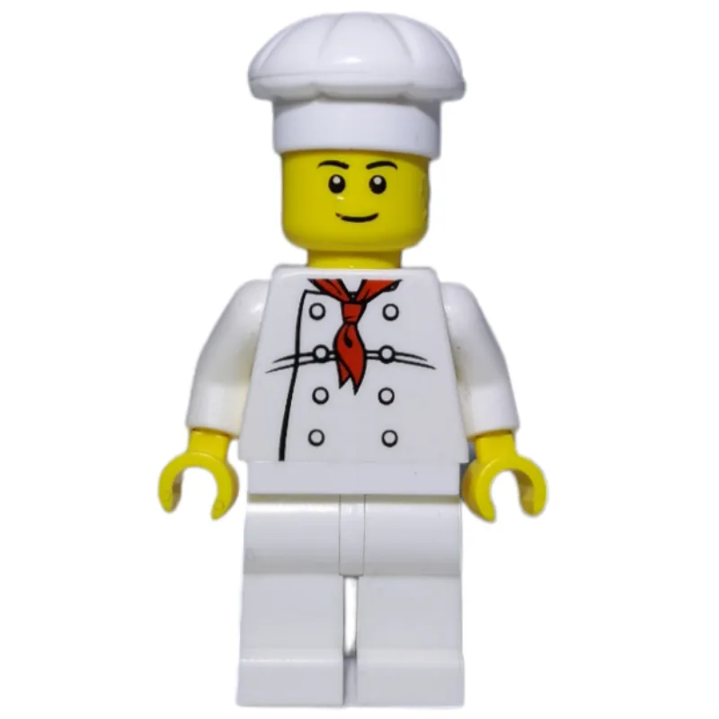Chef, Red Neckerchief, White Legs, Smile, Bla… — minifigurine LEGO | Brick Broker