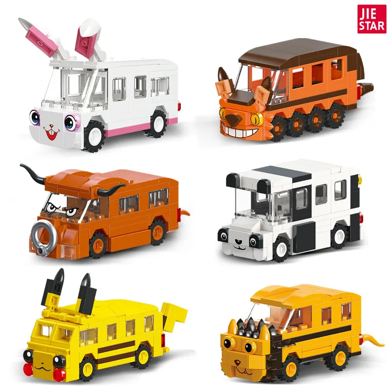 JIESTAR Série Bus des Animaux [6 petits modèles] Ensemble de construction (JS-92308) - prix | Brick Broker
