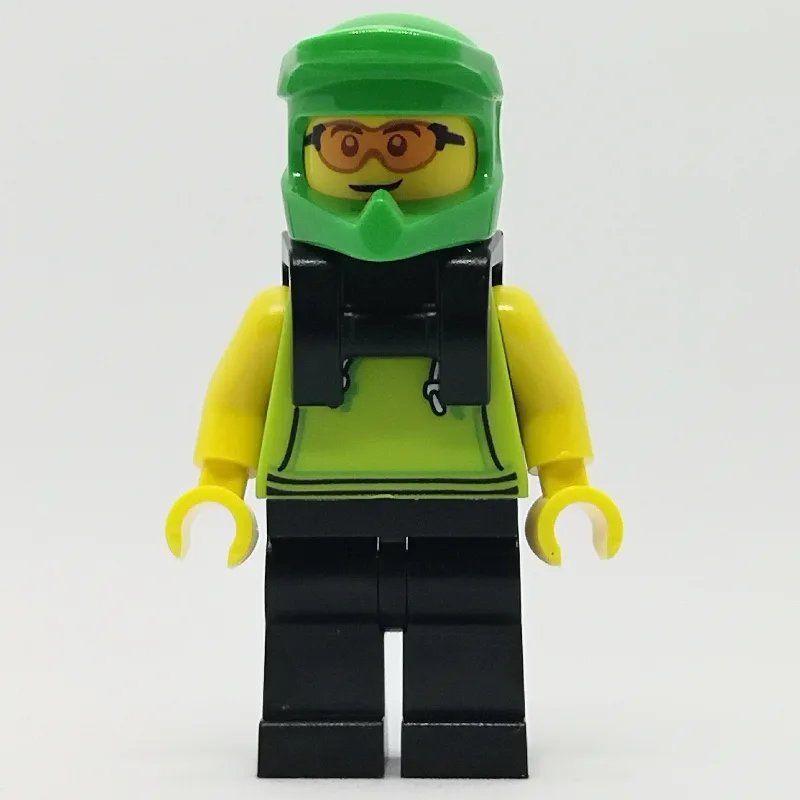 Lime Torso, Black Legs, Lime Helmet, Neck Bra… — minifigurine LEGO | Brick Broker