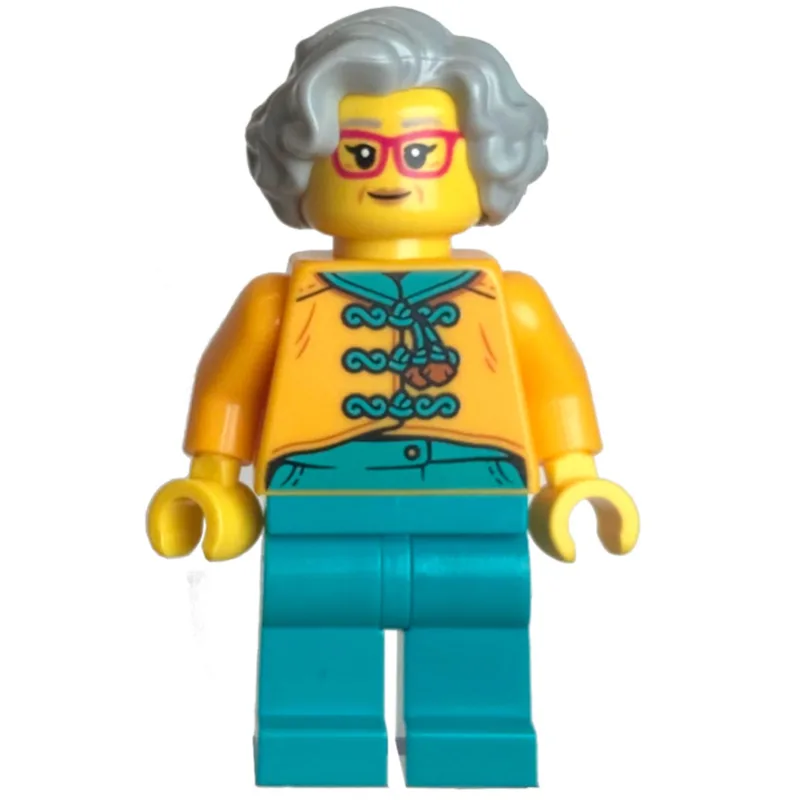 Bright Light Orange Torso, Dark Turquoise Leg… — minifigurine LEGO | Brick Broker