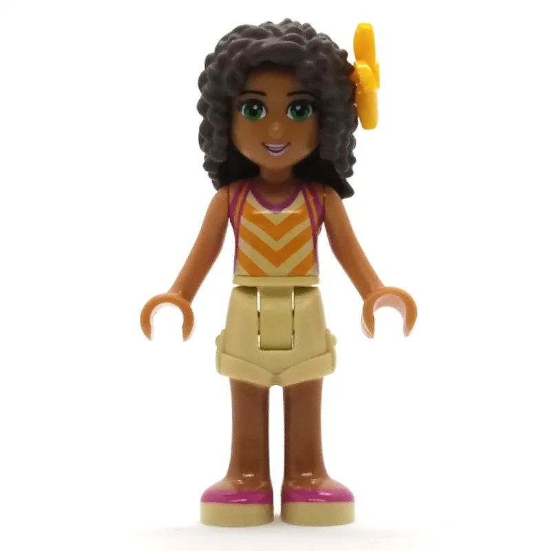 Andrea - Bright Light Yellow Top, Tan Shorts — minifigurine LEGO | Brick Broker