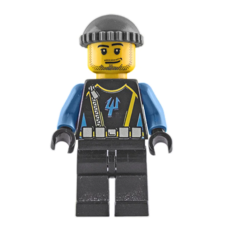Aquaraider Diver 5 with Dark Bluish Gray Hat — minifigurine LEGO | Brick Broker