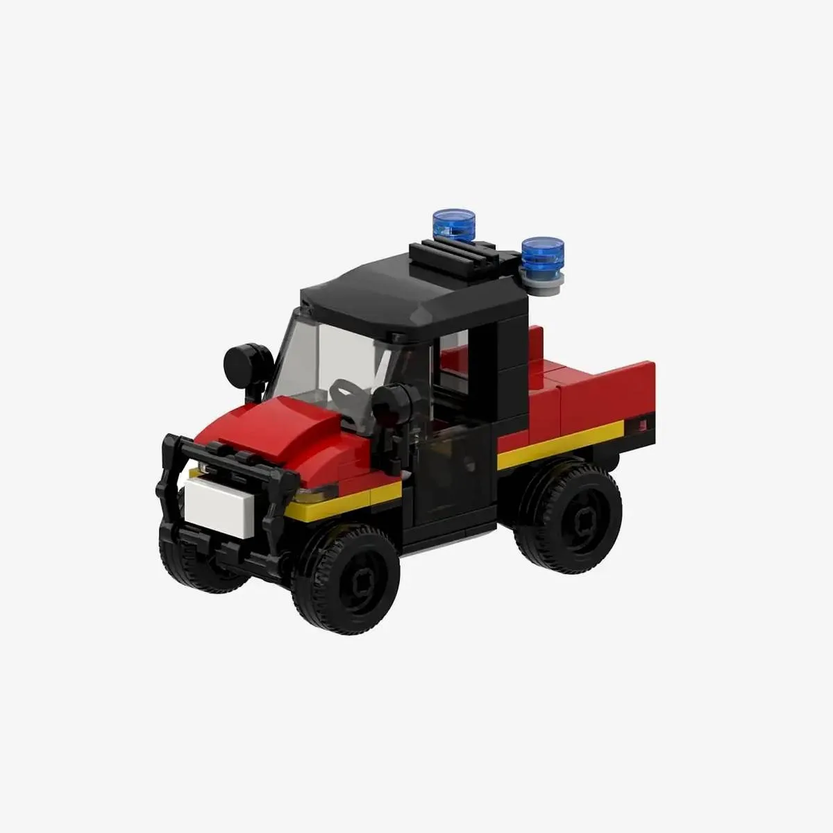 BlueBrixx Quad de la brigade de pompiers sur remorque de transport (BB-107640) - prix | Brick Broker