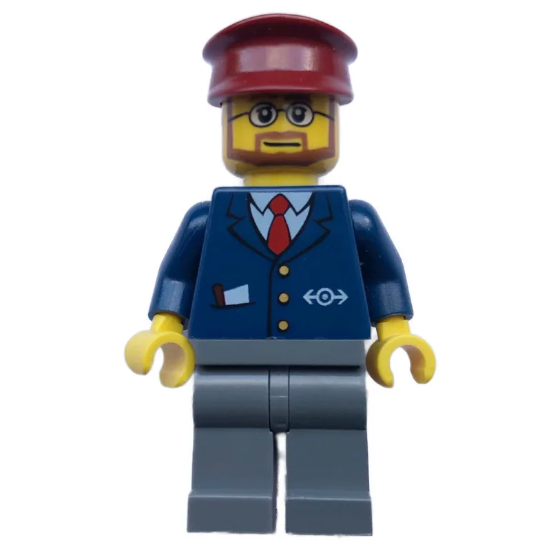Conductor - Dark Blue Jacket, Dark Bluish Gre… — minifigurine LEGO | Brick Broker