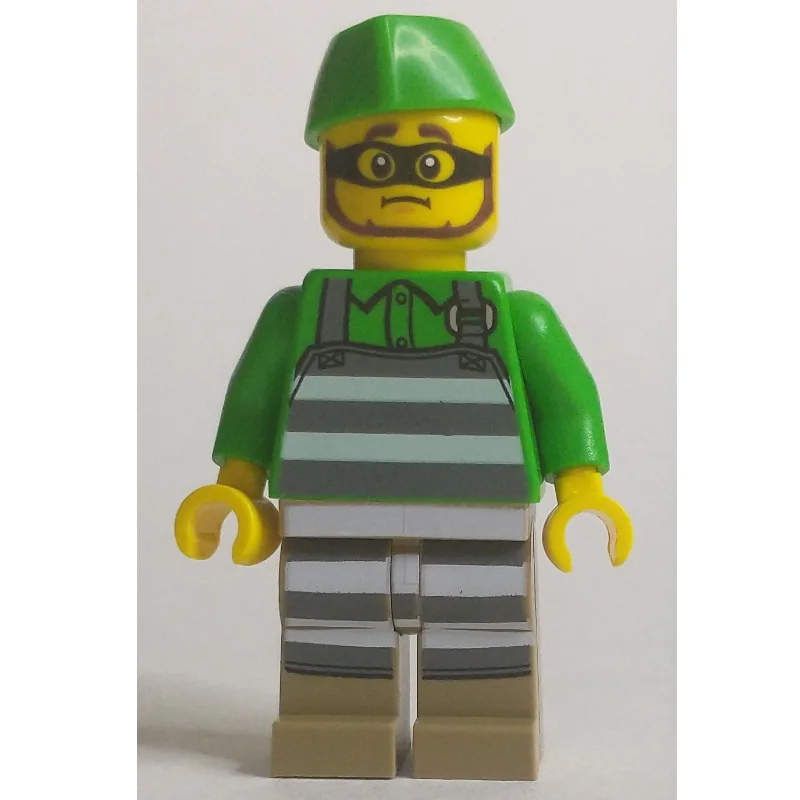 Criminal, Prison Striped Apron, Bright Green… — minifigurine LEGO | Brick Broker