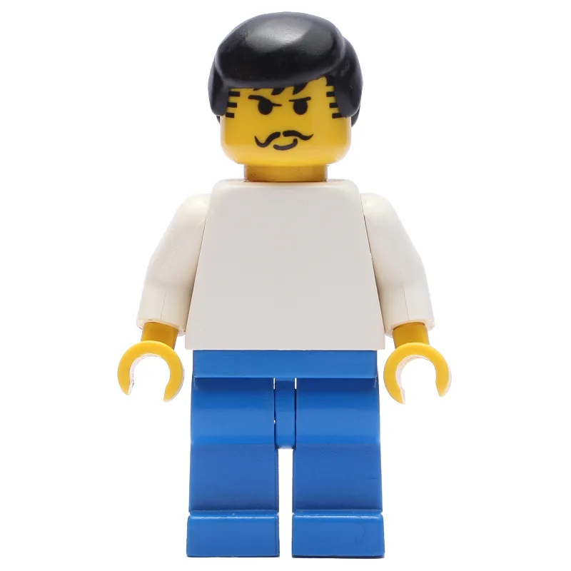 Soccer Player White Torso, Blue Legs, Black H… — minifigurine LEGO | Brick Broker