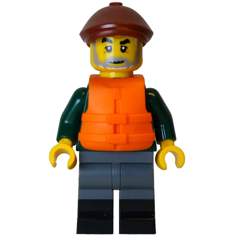 Fisher Man, Dark Green Torso, Dark Bluish Gre… — minifigurine LEGO | Brick Broker