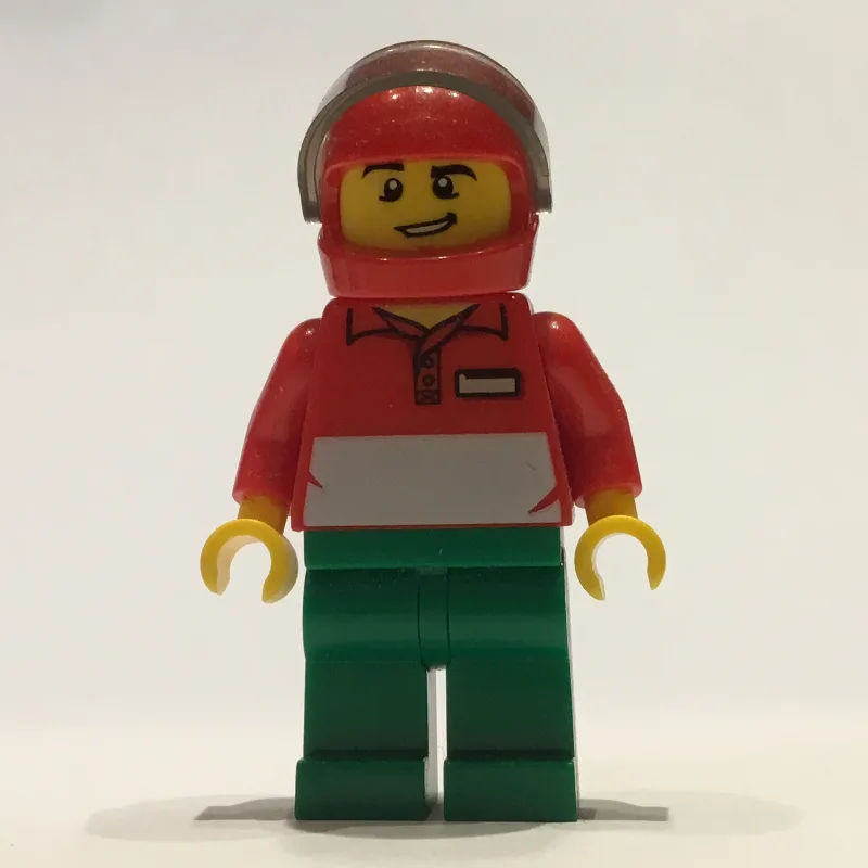 Pizza Delivery Man, Red and White Polo Shirt,… — minifigurine LEGO | Brick Broker