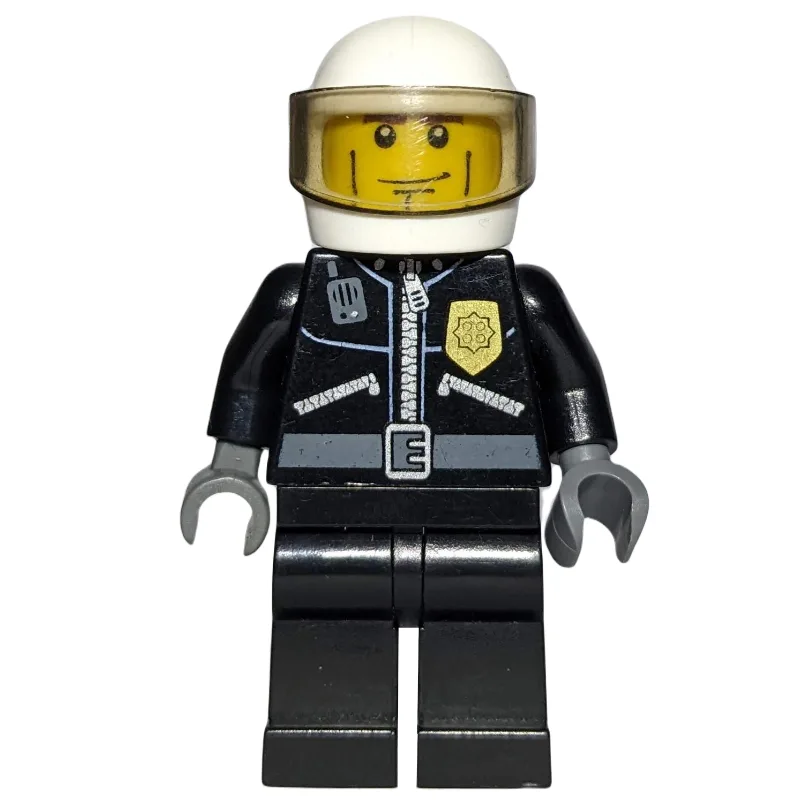 Policeman, Black Jacket with Zipper, Radio, B… — minifigurine LEGO | Brick Broker