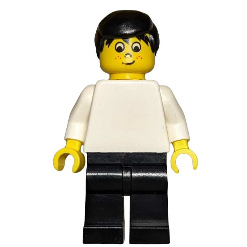 Soccer Player White Torso, Black Legs, Black… — minifigurine LEGO | Brick Broker