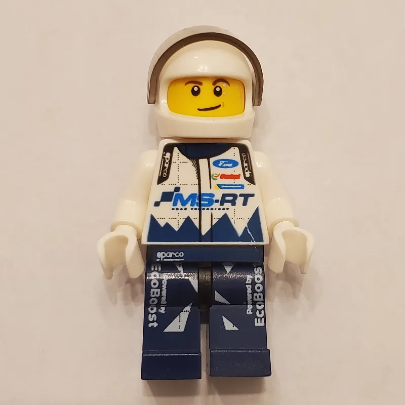 Race Driver, White Torso, Dark Blue Legs, Whi… — minifigurine LEGO | Brick Broker