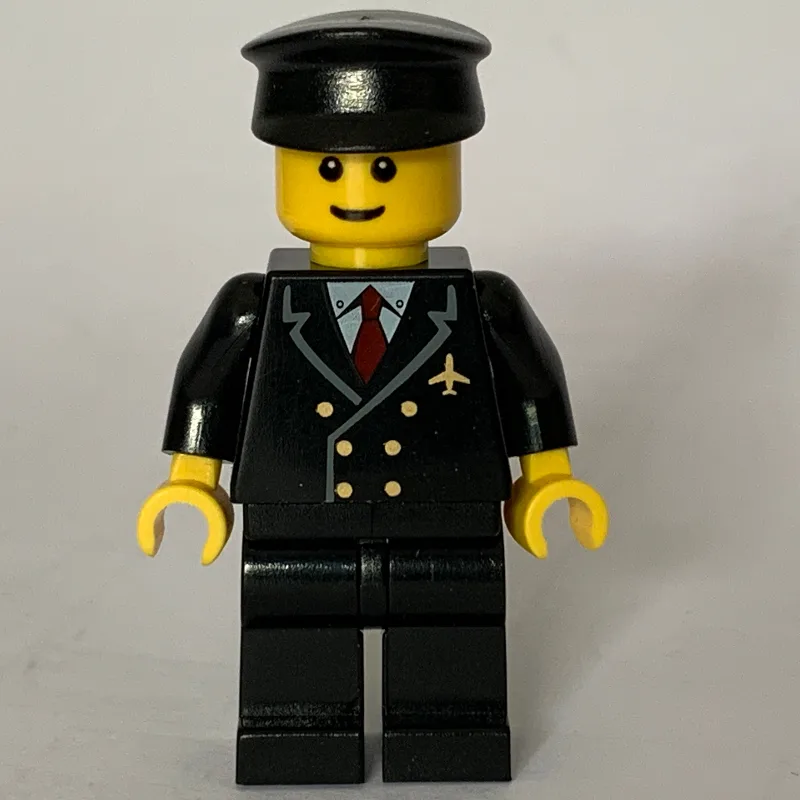 Pilot, Black Suit with Tie and Airplane Badge… — minifigurine LEGO | Brick Broker