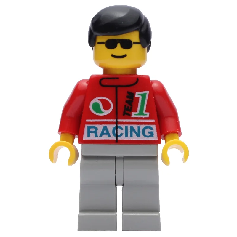 Man - Red Octan Torso, Light Grey Legs — dans quels sets LEGO ? (fig-007174) | Brick Broker
