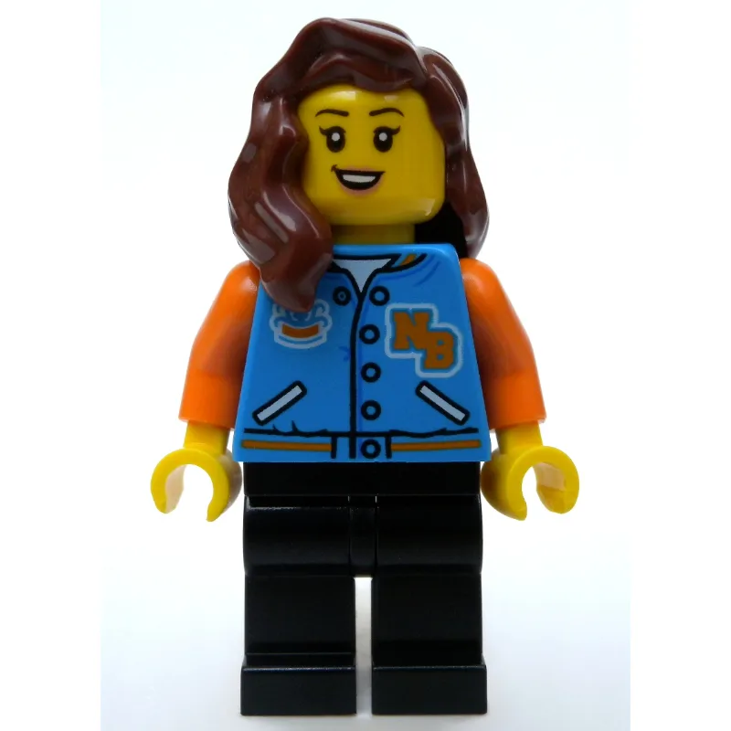 Dark Azure Torso, Black Legs, Reddish Brown H… — minifigurine LEGO | Brick Broker