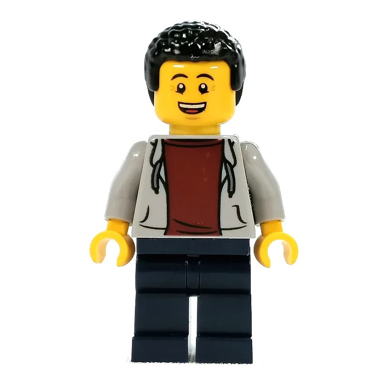 Light Bluish Grey Torso, Dark Blue Legs, Blac… — minifigurine LEGO | Brick Broker