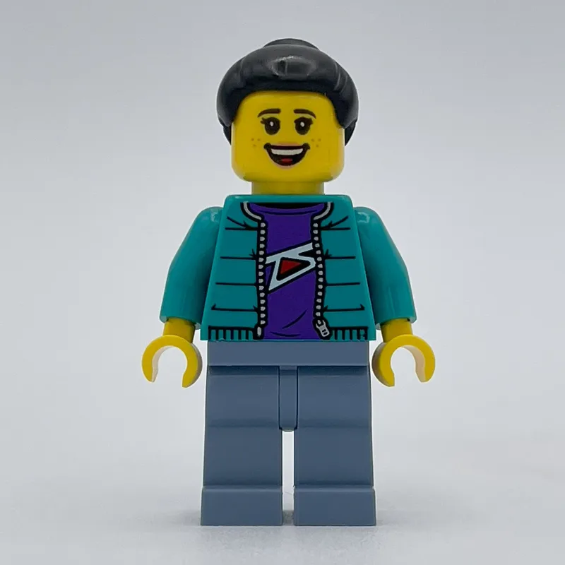 Woman, Dark Turquoise Jacket, Sand Blue Legs,… — minifigurine LEGO | Brick Broker