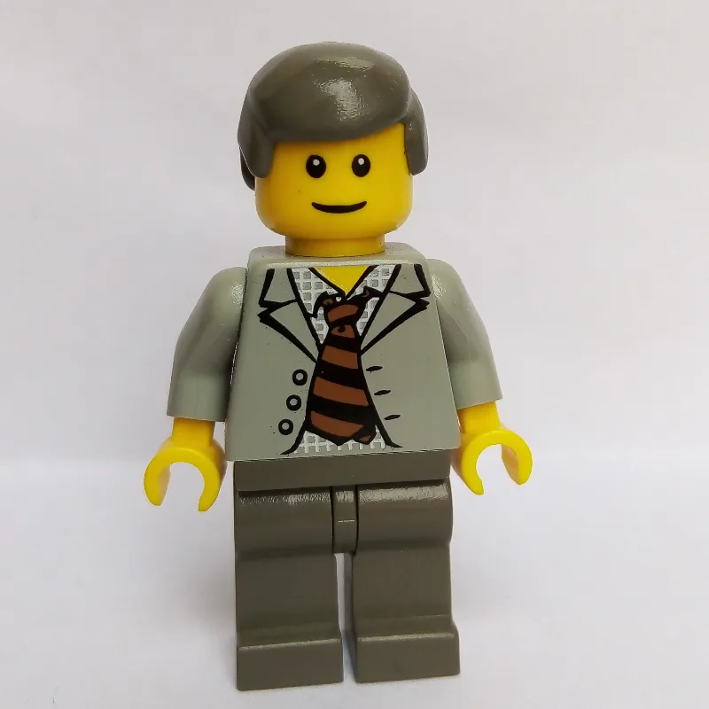 Scientist with Open Jacket and Black and Brow… — minifigurine LEGO | Brick Broker