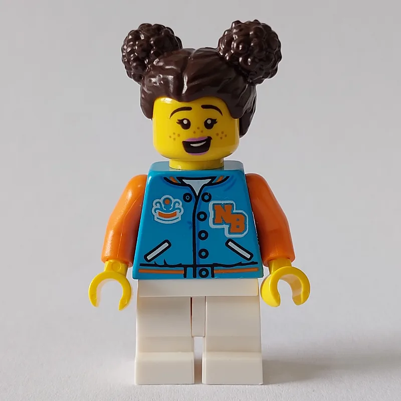 Girl, Dark Azure Letterman Jacket, Medium Whi… — minifigurine LEGO | Brick Broker