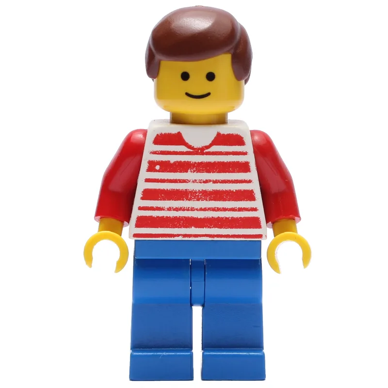 Man, Red and White Striped Shirt, Blue Legs,… — minifigurine LEGO | Brick Broker