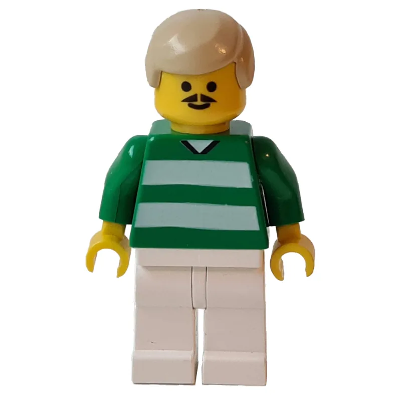 Soccer Player Green Torso, White Legs, Tan Ha… — minifigurine LEGO | Brick Broker
