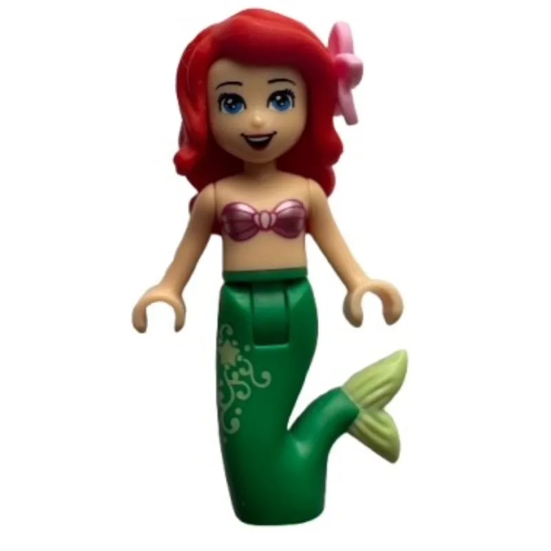 Ariel - Mermaid Form, Pink Top, Gold Print on… — minifigurine LEGO | Brick Broker