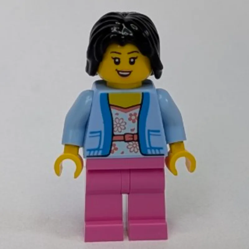 Woman, Bright Light Blue Sweater, Dark Pink L… — minifigurine LEGO | Brick Broker