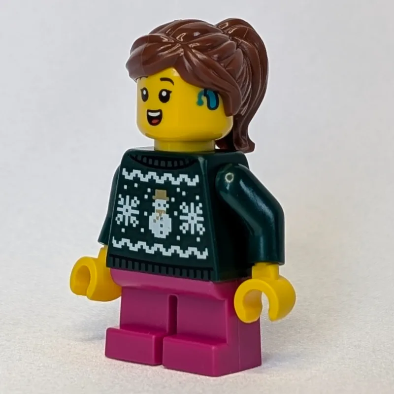 Kid, Dark Green Torso, Dark Pink Legs, Reddis… — minifigurine LEGO | Brick Broker