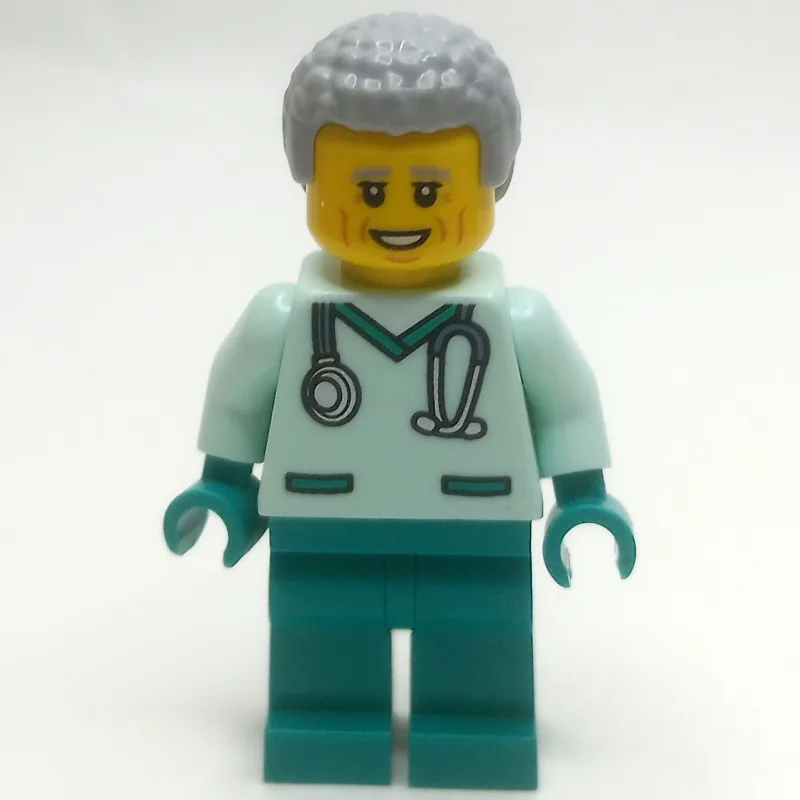 Vet, Light Aqua and Dark Turquoise Scrubs — minifigurine LEGO | Brick Broker