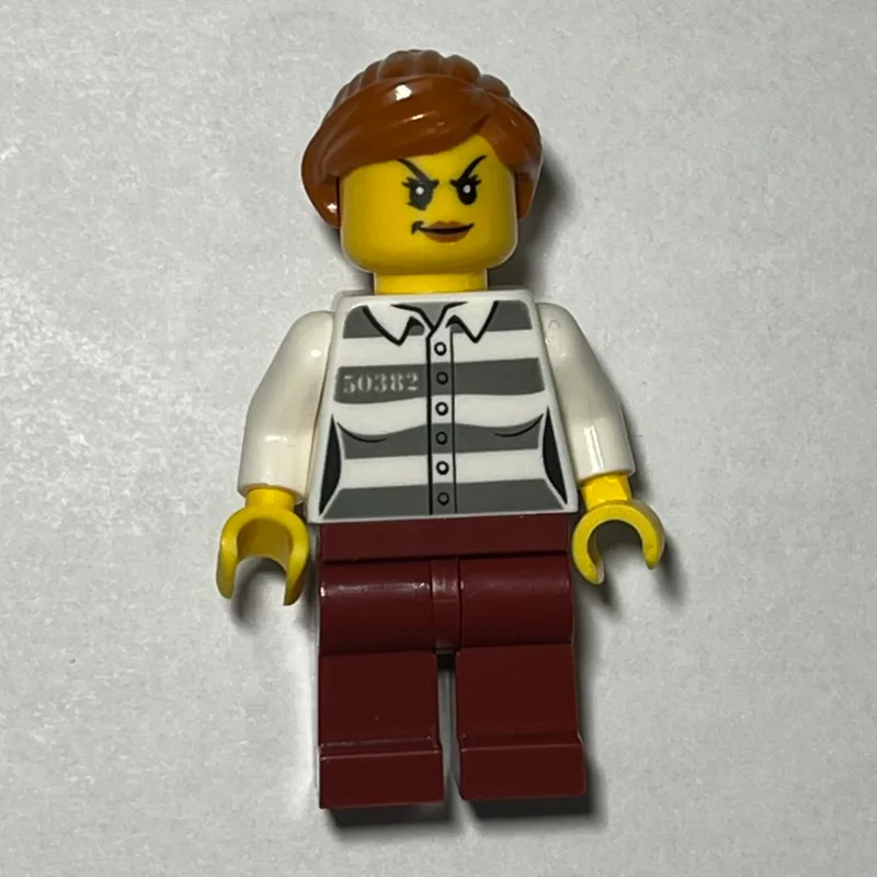 Criminal, Woman, Prison Shirt with '50382', D… — minifigurine LEGO | Brick Broker
