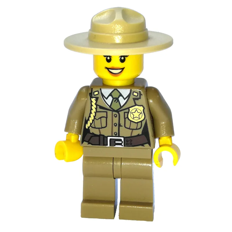 Forest Police / Ranger, Woman, Dark Tan Shirt… — minifigurine LEGO | Brick Broker