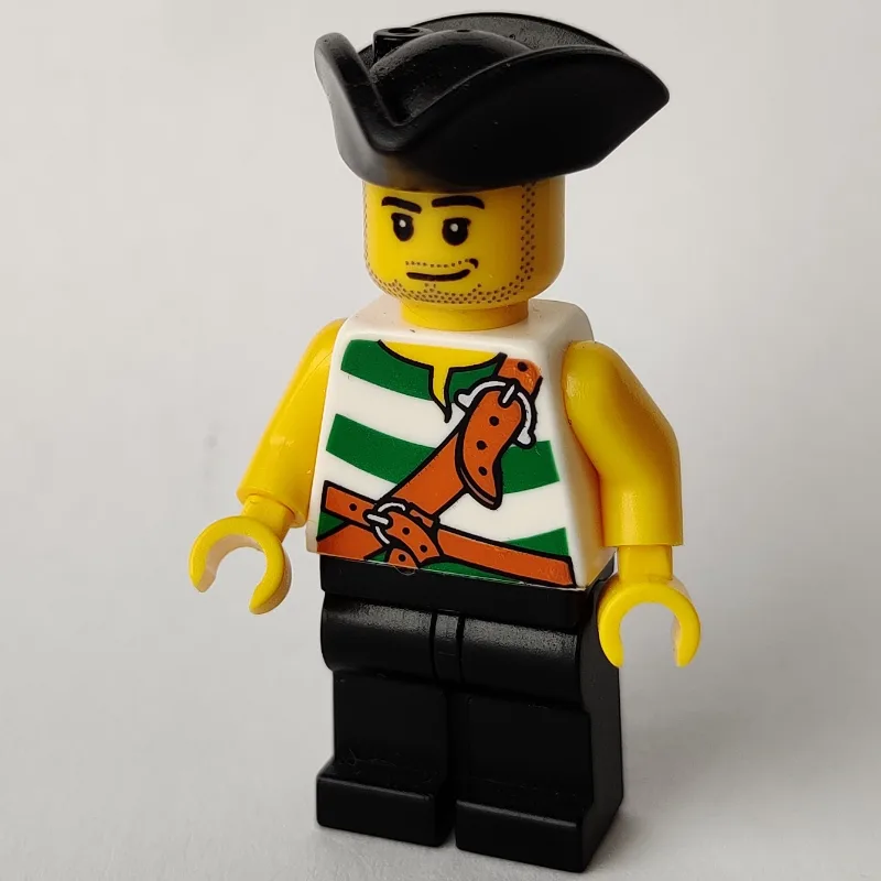 Pirate - Green Stripes, Black Legs, Black Tri… — minifigurine LEGO | Brick Broker