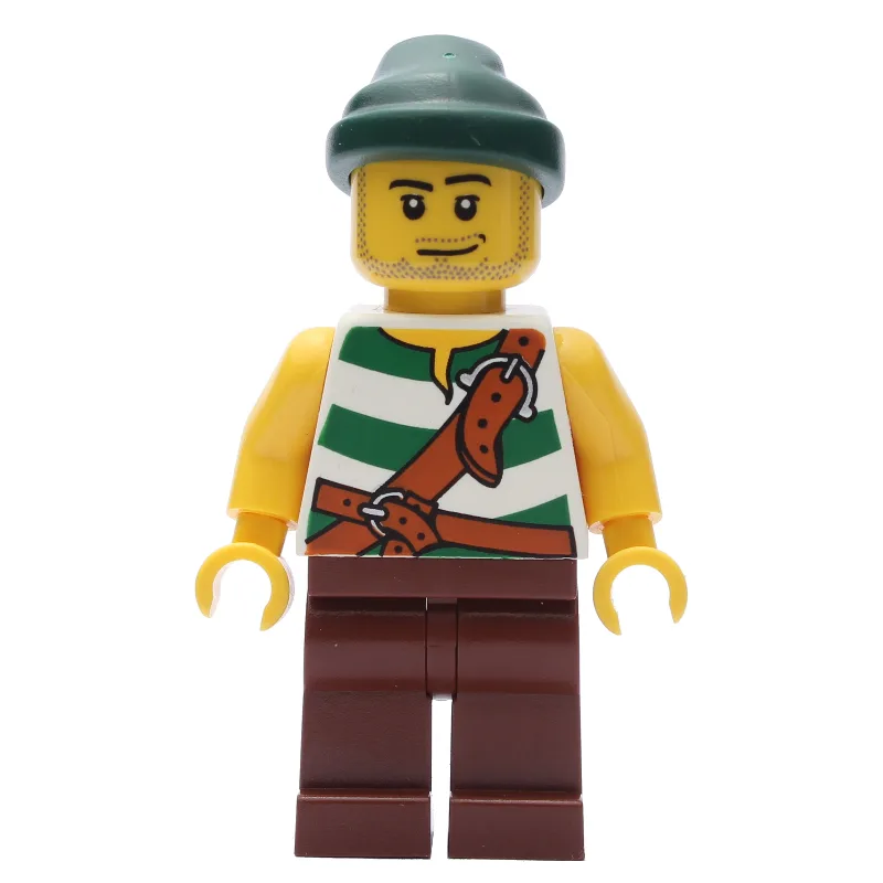 Pirate - White/Green Vest, Reddish Brown Legs… — minifigurine LEGO | Brick Broker