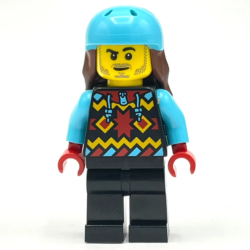 Snowboarder, Black Snowsuit, Medium Azure Hel… — minifigurine LEGO | Brick Broker