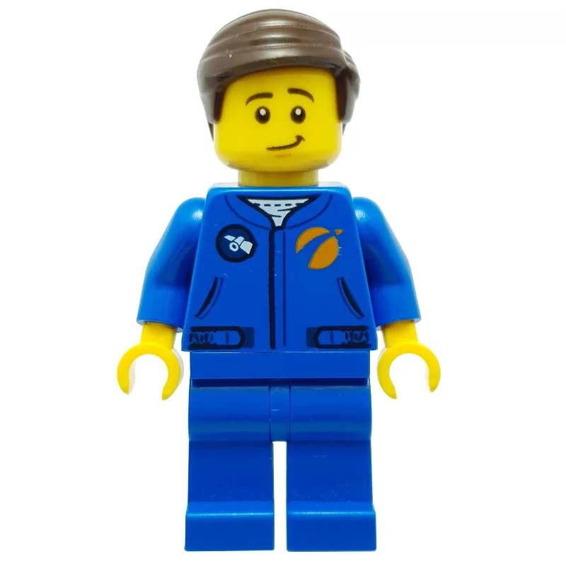 Astronaut - Blue Torso and Legs, Dark Brown H… — minifigurine LEGO | Brick Broker