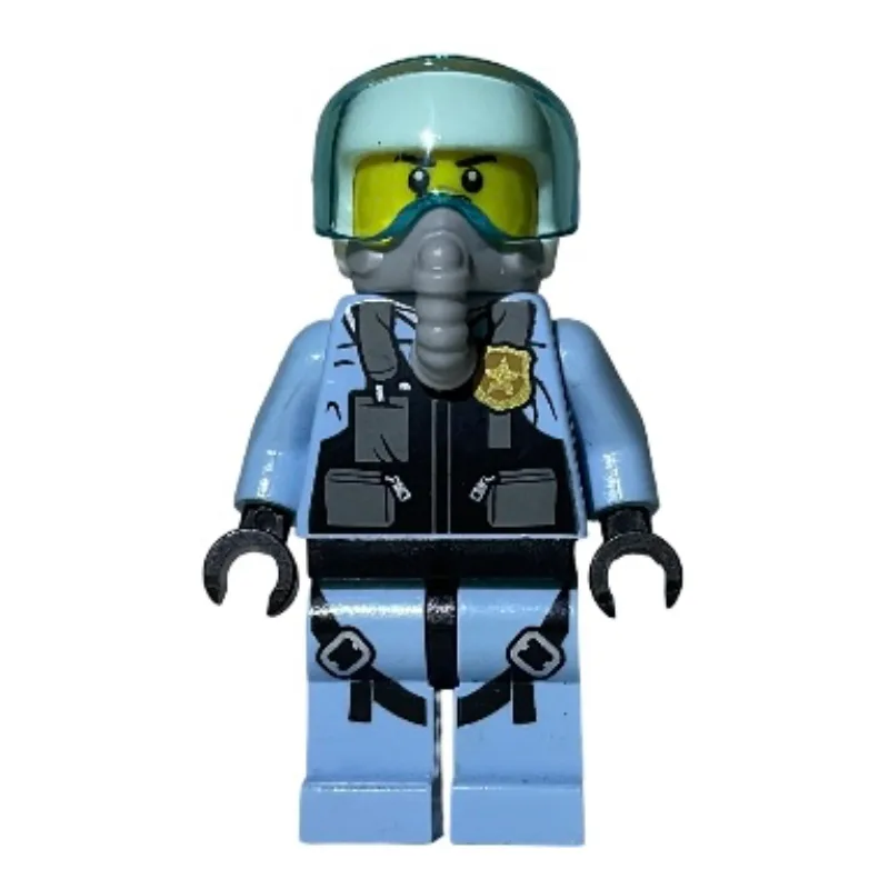 Policeman, Pilot, Black Vest with Badge and P… — minifigurine LEGO | Brick Broker