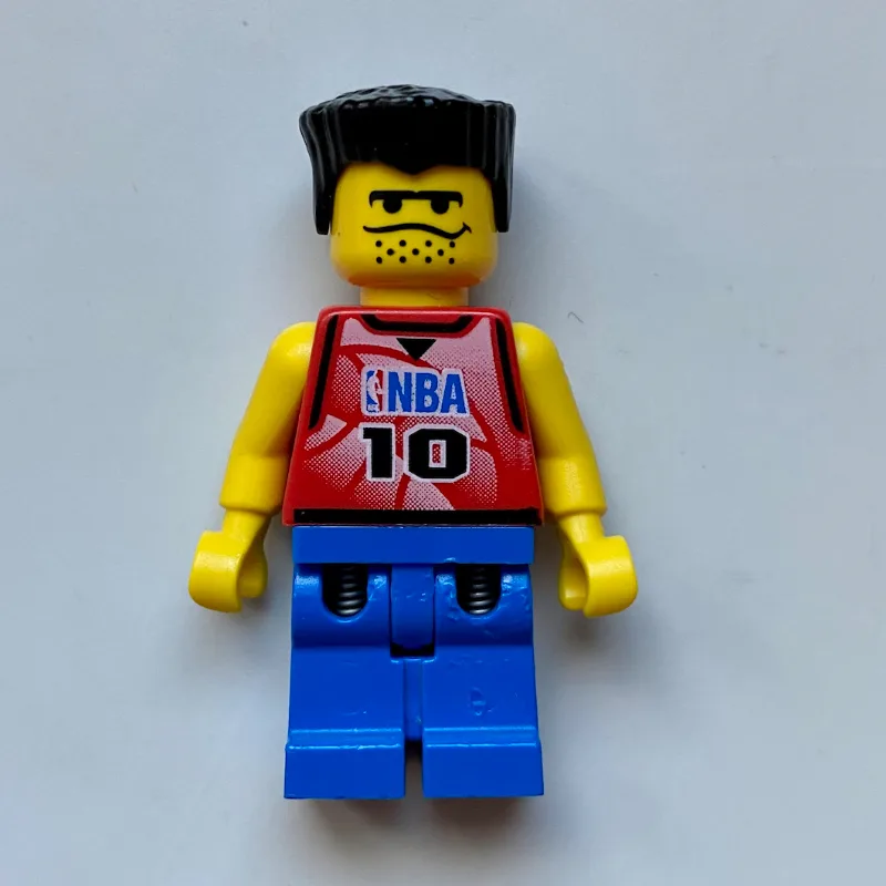 Basketball Player, Red Torso with #10, Blue L… — minifigurine LEGO | Brick Broker