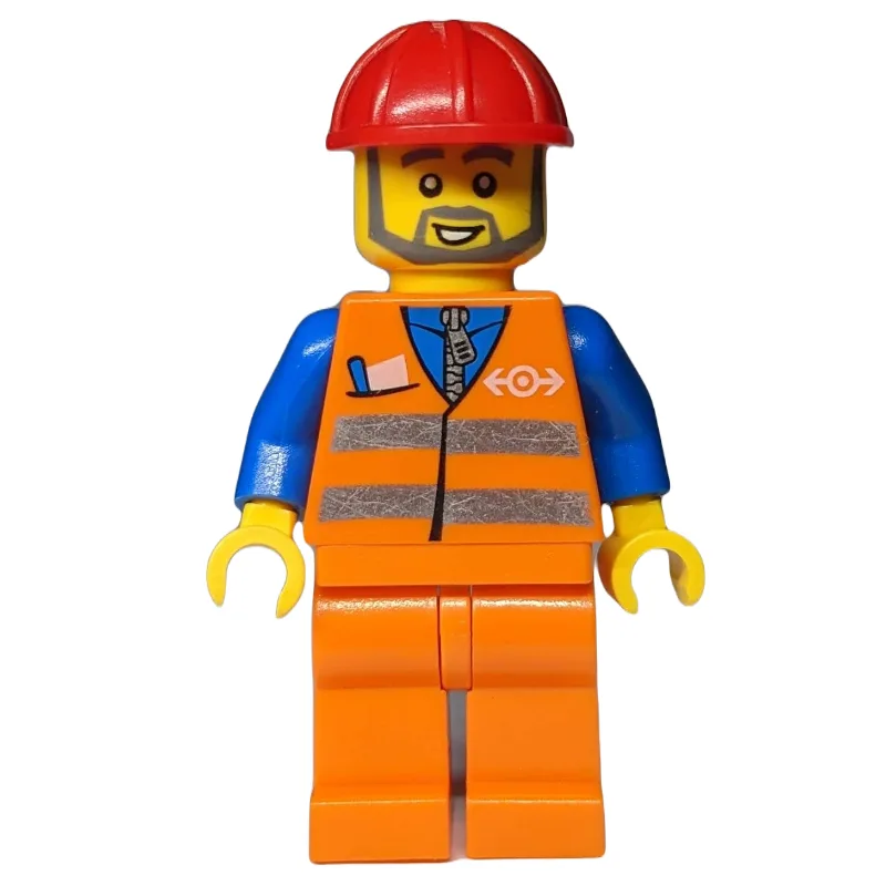Construction Worker, Orange Safety vest, Oran… — minifigurine LEGO | Brick Broker