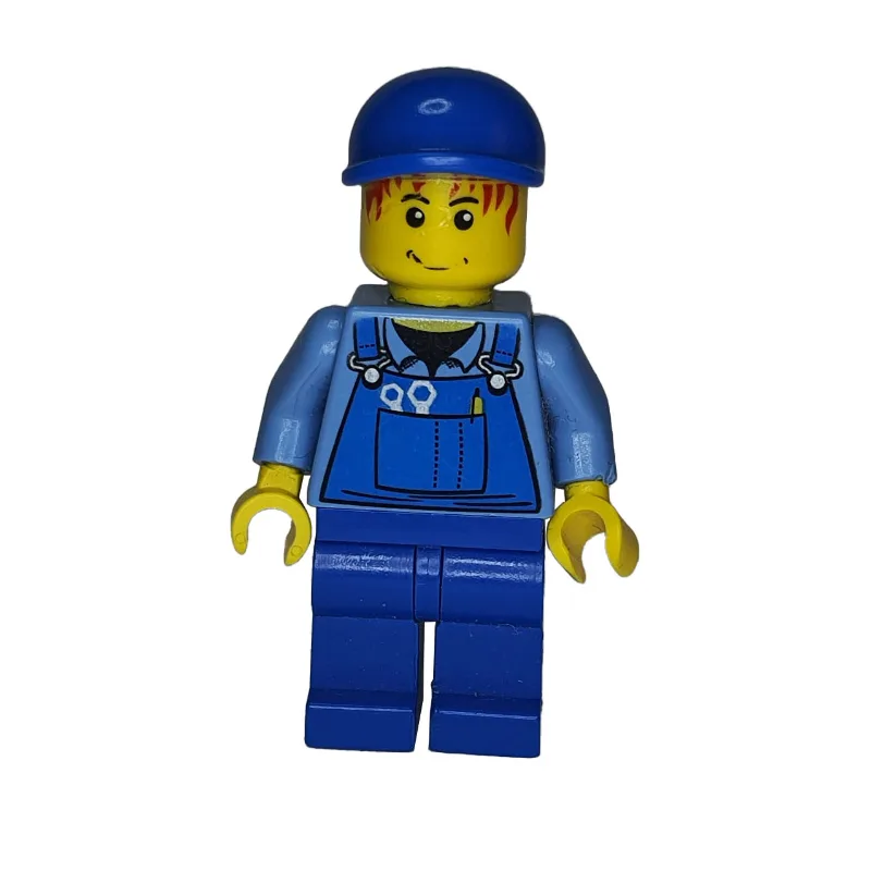 Medium Blue Torso, Blue Overall, Blue Cap (86… — minifigurine LEGO | Brick Broker