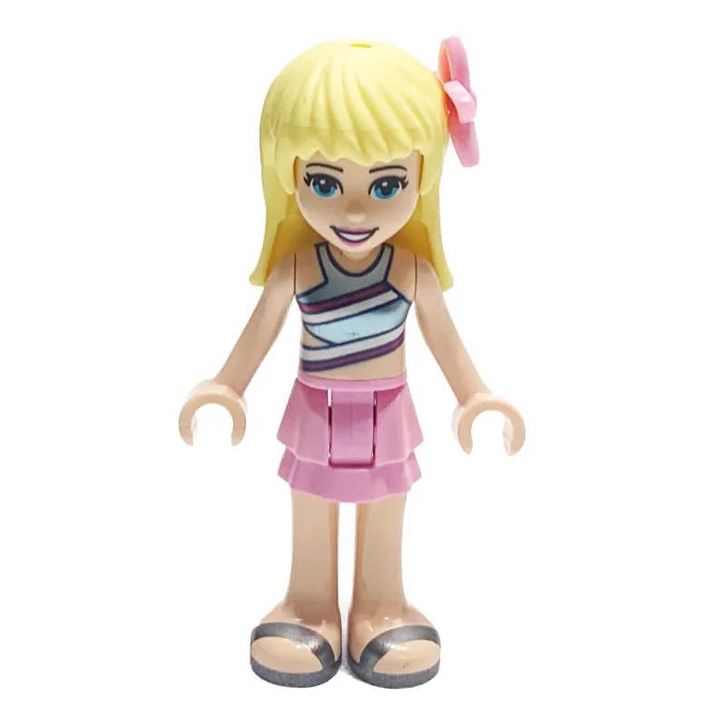 Stephanie - Sand Green Top, Bright Pink Skirt — minifigurine LEGO | Brick Broker
