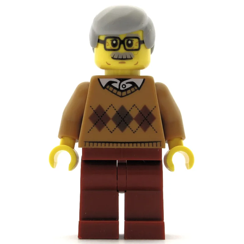 Man, Medium Nougat Argyle Sweater, Dark Red L… — minifigurine LEGO | Brick Broker